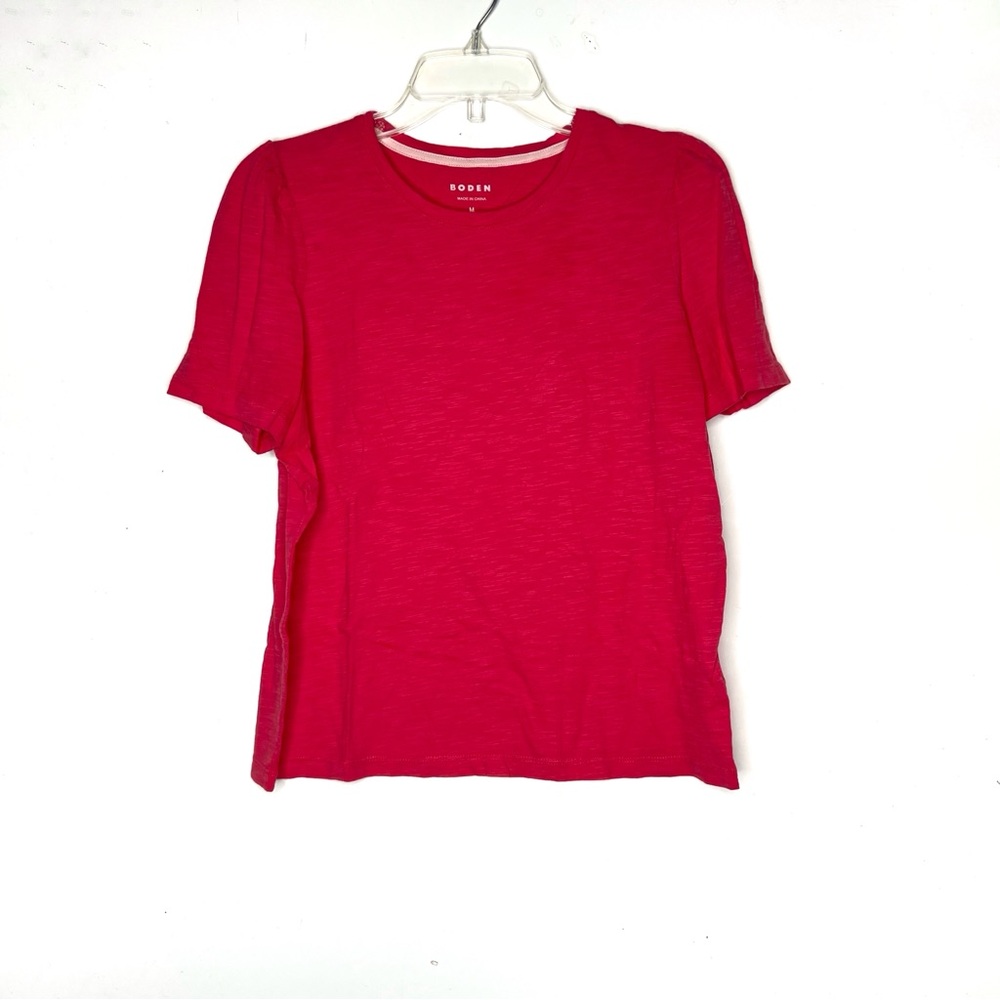 Boden Cotton T Shirt Pink Red Short Sleeve Crew Neck Tee Medium